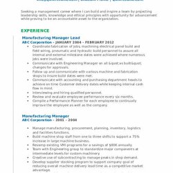 Exceptional Manufacturing Manager Resume Samples Build