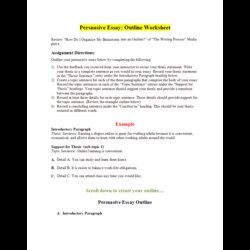 Phi Topic Assignment Persuasive Essay Outline Worksheet