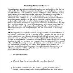 Magnificent How To Write An Essay For College Interview Good