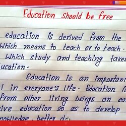 Superior Write Simple Essay On Education Should Free How To