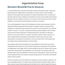 Eminent Argumentative Essay Higher Education Government Free Day