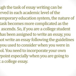 How To Write Good College Essay