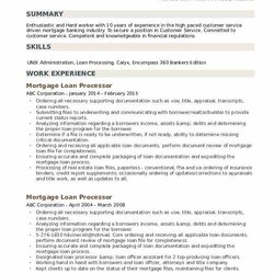 Admirable Mortgage Loan Processor Resume Samples Example Degree Bachelor Business