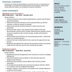 Superior Mortgage Loan Processor Resume Example For Worded