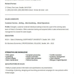 Very Good Sales Associate Resume Templates Doc Entry Level Experience Template Sample No
