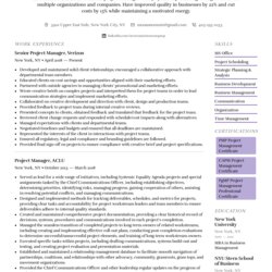 Project Manager Resume Example Writing Tips For