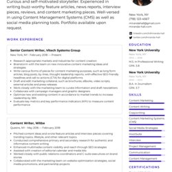 Wonderful Content Writer Resume Example Writing Tips For Finish
