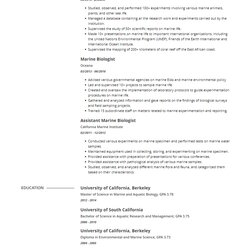 Out Of This World Marine Biologist Resume Examples Template And Tips Harry