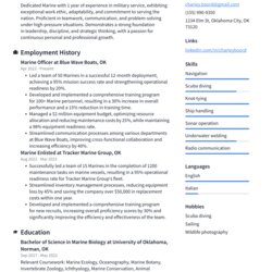 Brilliant Top Marine Resume Objective Examples Example