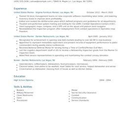 Cool United States Marine Resume Examples And Tips Job Key Landing Five