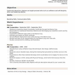 Eminent Marine Resume Samples