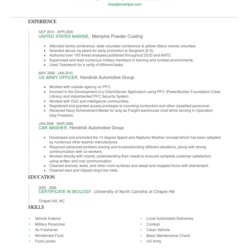 Superior United States Marine Resume Examples And Tips Job Key Experience Landing Five