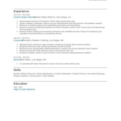 Great United States Marine Resume Examples And Tips Jobs Job Make