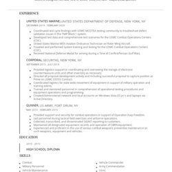 Smashing United States Marine Resume Examples And Tips Landing Five Key