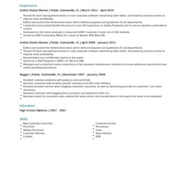 Fine United States Marine Resume Examples And Tips