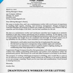 Maintenance Worker Resume Sample Companion Letter Cover Examples Example