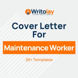 Marvelous Maintenance Worker Cover Letter Example Templates