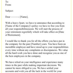 The Highest Standard Retirement Letter To Employee Best Template Word Employer Sample Example Format