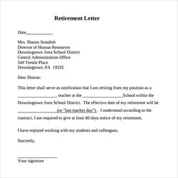Superlative Retirement Letter Download Free Documents In Word Sample Letters Template Printable Resignation