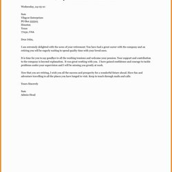 Superior Retirement Letter Templates Free Of Resignation Employer To Template Samples