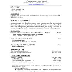 Exceptional Accounting Resume Objective Sample Objectives Entry Level Tax Accountant Examples Template