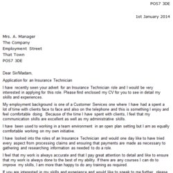 Smashing Insurance Technician Covering Letter Example Cover Surname Name