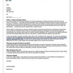 Fine Insurance Cover Letter Example Template Resume Examples Letters Note Sample Professional Claims Job