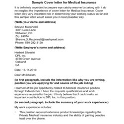 Medical Insurance Cover Letter Sample Edit Fill Sign Online Printable