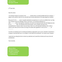 Spiffing Professional Cover Letter Examples Format Sample Simple Job Application Example Template Letters