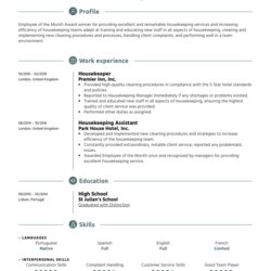 Champion Housekeeper Resume Example Sample Samples Experienced Writers Profession Specifically Written Center