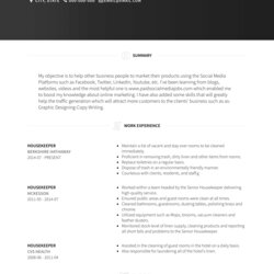 High Quality Housekeeping Resume Samples And Templates Housekeeper Sample Template Examples Skills Monaco