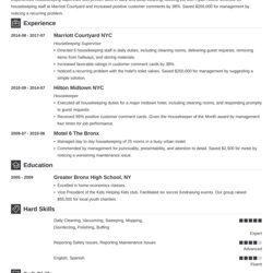 Fine Housekeeping Resume Examples Job Description Skills Example Housekeeper Template Hotel Put Ats Applicant