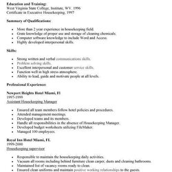 Worthy Housekeeping Summary For Resume Incredible Good Professional Objective Statement