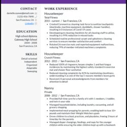 Brilliant Housekeeping Resume Examples That Worked In Example