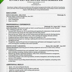 Eminent Resume Sample Housekeeping With No Experience