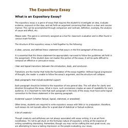The Expository Essay Essays Argument