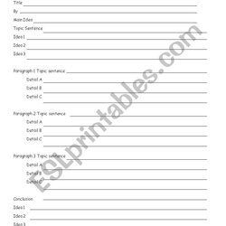 Fantastic Paragraph Essay Outline Worksheet By Preview