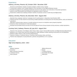 Peerless Infantry Resume Examples And Tips