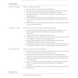 Superior Infantry Resume Examples And Tips