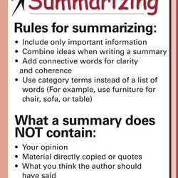 How To Write Summary Summarizing Good Information English Lesson Use Paraphrasing Important Evolution
