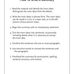 Marvelous How To Write Summary