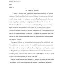 Example Of Personal Narrative Essay English Name