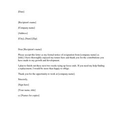 The Highest Standard Free Printable Resignation Letter Template Of