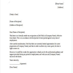 The Highest Standard New Job Resignation Letter Template Free Word Format Download Notice Letters Templates