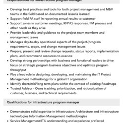 Infrastructure Program Manager Job Description Velvet Jobs
