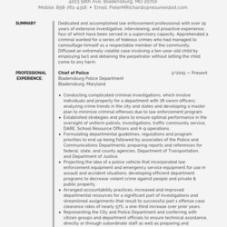 Fine Police Chief Resume Samples Templates Doc Example Examples Resumes Sample Template Enforcement Law Word