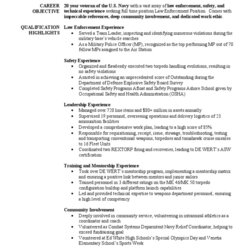 Excellent Military Police Officer Resume Sample United States