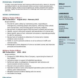 Superior Military Police Officer Resume Samples Build