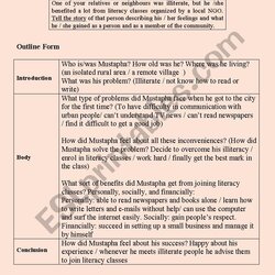 Super Writing Narrative Essay Outline Form Sample Short Example Essays English Worksheet Personal Student