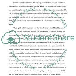Splendid Why Should Named Victor Essay Example Topics And Well Written Name Text Read Preview